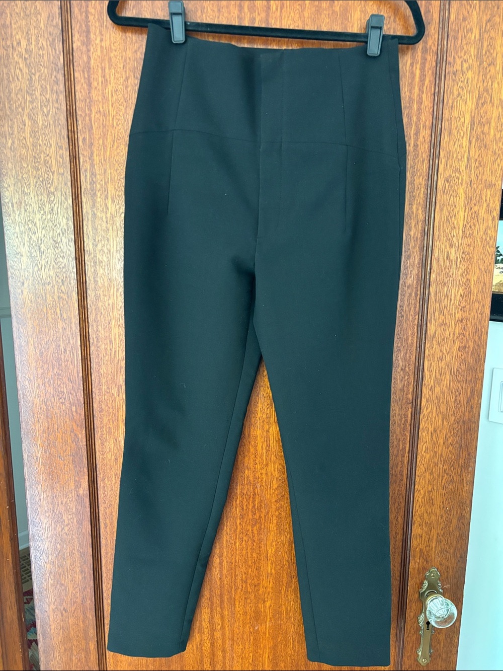 Zara Slim High-Waist Black Ankle Pants